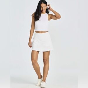 Real Essentials White Mini Skort Chic and Versatile